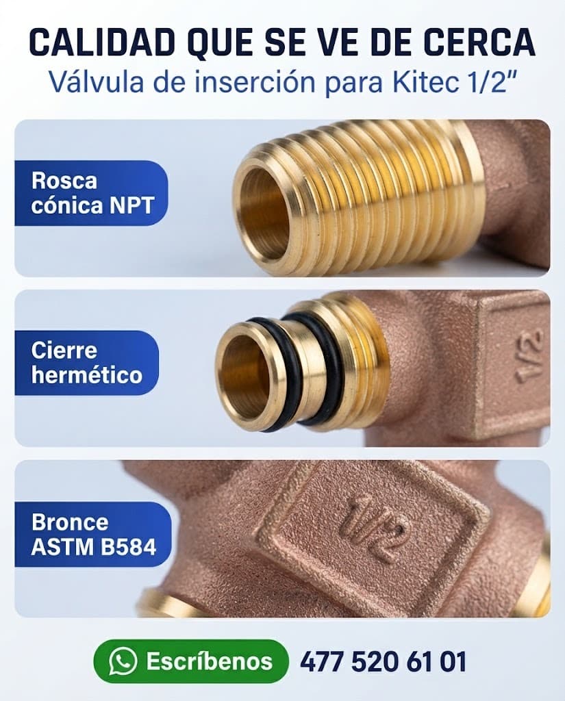 Válvula de inserción Kitec de 1/2 pulgada en PE-AL-PE — imagen 3 de 5