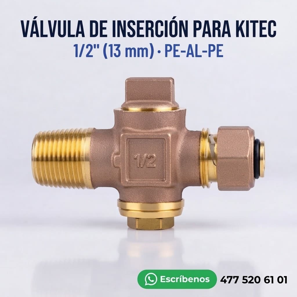 Válvula de inserción Kitec de 1/2 pulgada en PE-AL-PE — imagen 4 de 5