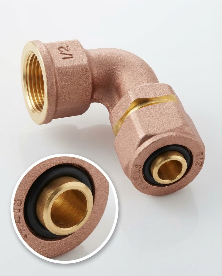 Codo Combinado de 1/2 pulgada a 90 grados en PE-AL-PE — imagen 3 de 7