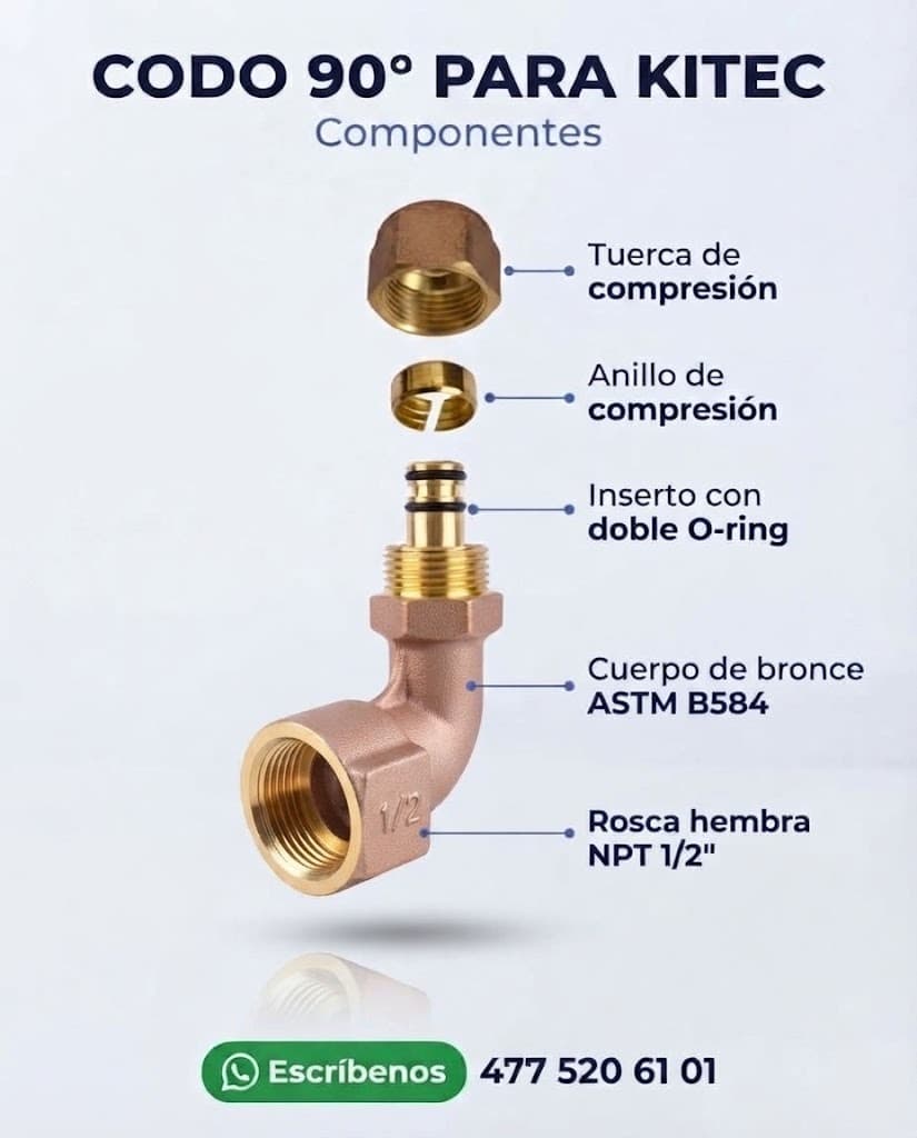 Codo Combinado de 1/2 pulgada a 90 grados en PE-AL-PE — imagen 4 de 7