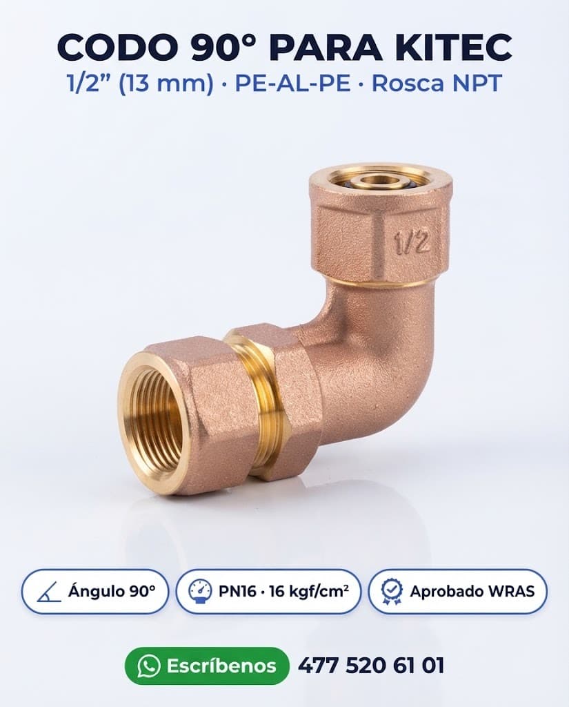 Codo Combinado de 1/2 pulgada a 90 grados en PE-AL-PE — imagen 5 de 7