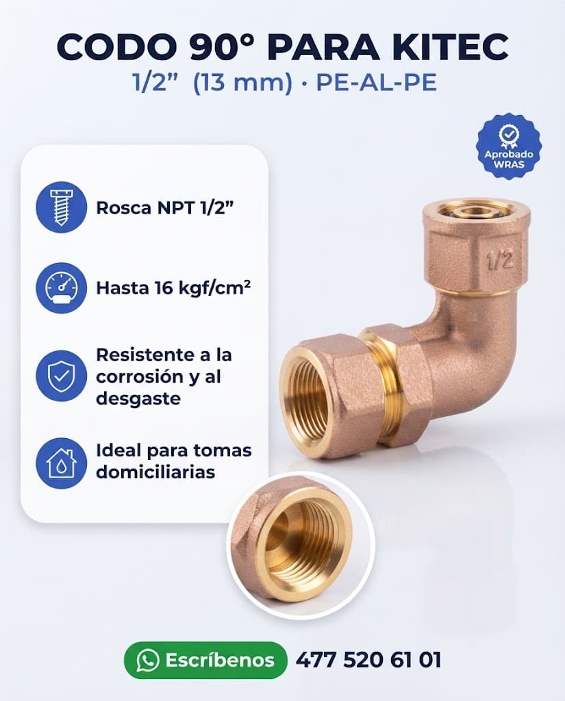 Codo Combinado de 1/2 pulgada a 90 grados en PE-AL-PE — imagen 6 de 7